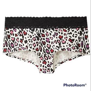 4X 26W Torrid Boyshort White Cotton Panty Pink Leopard Black Wide Lace Mid Rise